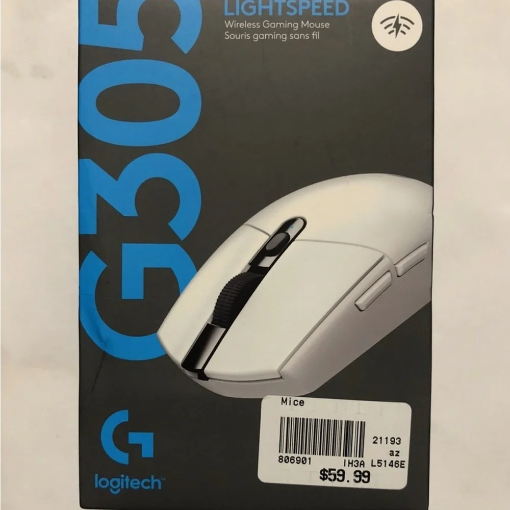 Logitech G305 Wireless Gaming Mouse — White/Black Accents